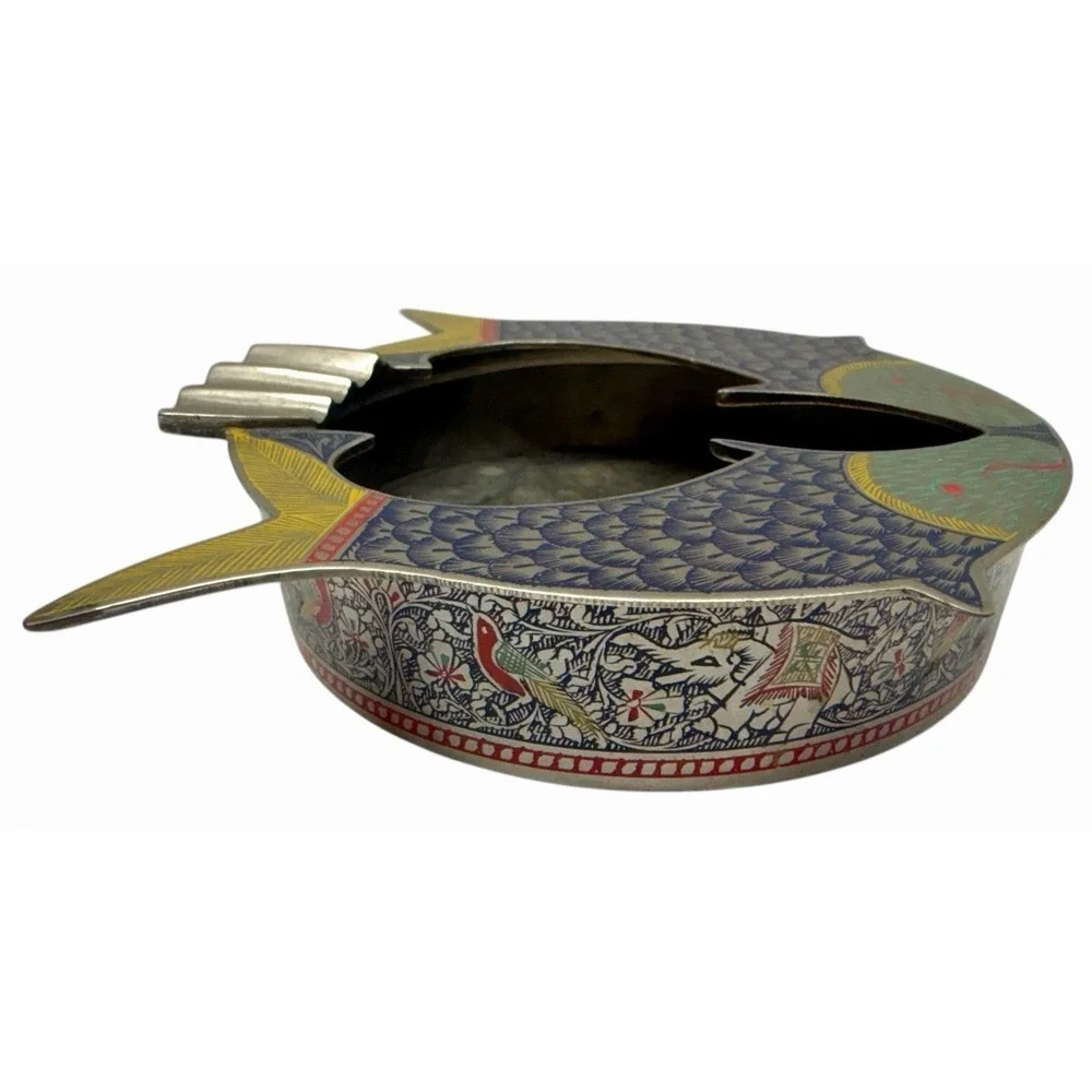vintage‎ cloisonné enamel Fish Shaped Ashtray